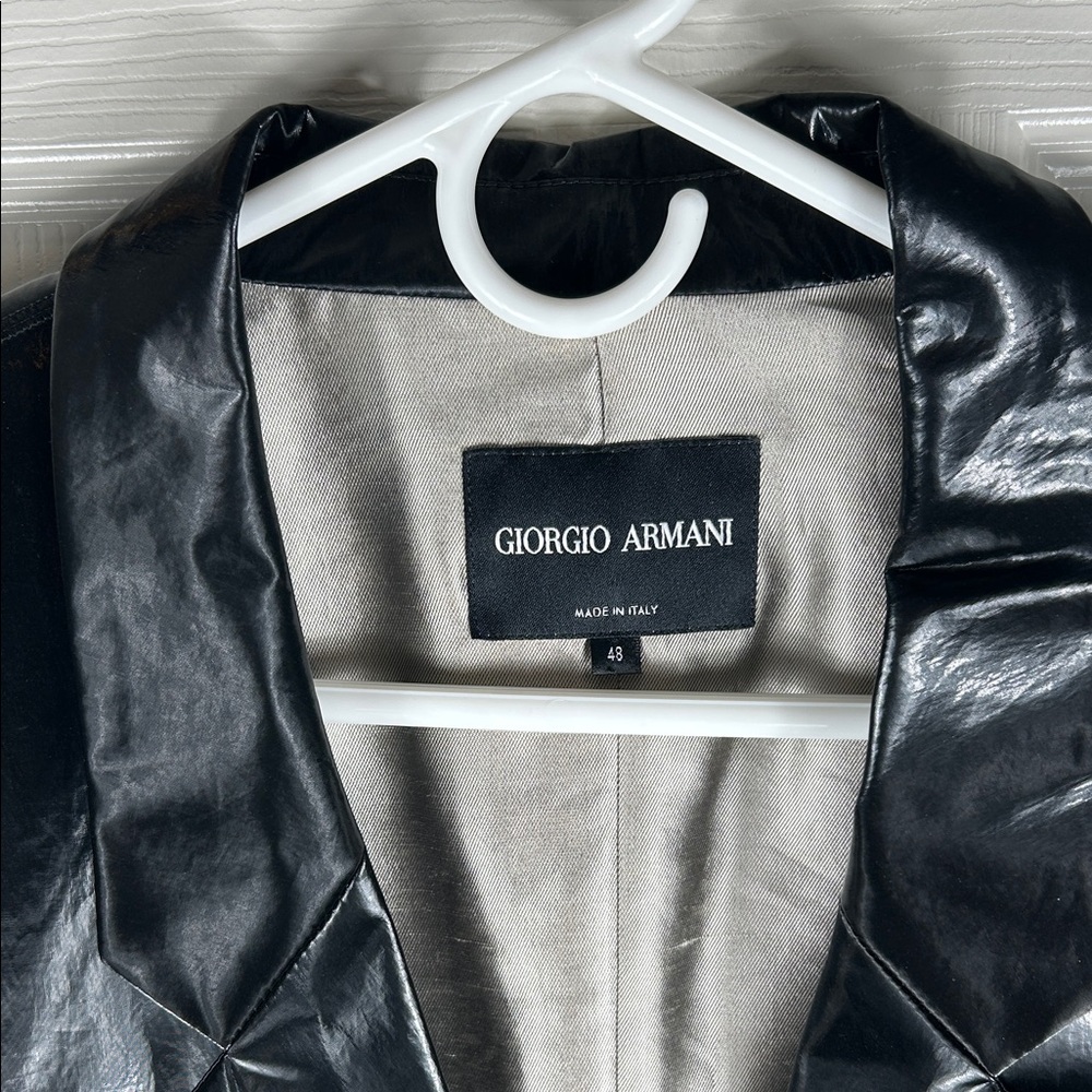 Giorgio Armani Shiny Black Women's Blazer - Picture 2 of 4